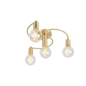 Bol.com QAZQA facil - Art Deco Plafondlamp - 4 lichts - Ø 450 mm - Goud/messing - Woonkamer | Slaapkamer | Keuken aanbieding