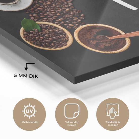 MuchoWow® Peinture sur verre 90x60 cm - Peinture sur verre acrylique - Dictons - Café - Citations - Photo sur verre - Peintures