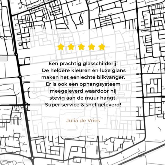 MuchoWow® Peinture sur verre 20x30 cm - Peinture sur verre acrylique - Carte - Drachten - Zwart - Wit - Photo sur verre - Peintures