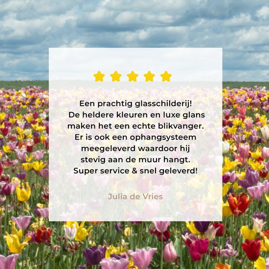 Champs de tulipes en Glas Oregon 30x20 cm - petit - Tirage photo sur Glas (décoration murale en plexiglas)