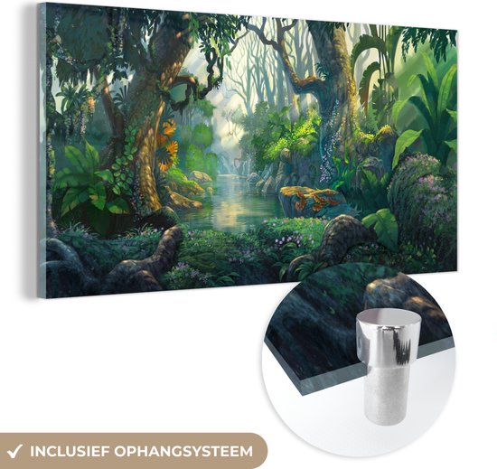 MuchoWow® Peinture sur verre - Forêt - Peinture - Couleurs - Filles - Enfants - Garçons - 120x60 cm - Peintures sur verre acrylique - Photo sur Glas