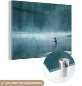 MuchoWow® Peinture sur Verre - Pêcheur - Water - Brume - 80x60 cm - Peintures sur Verre Acrylique - Photo sur Glas