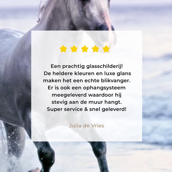 Peinture sur Verre - Cheval - Mer - Pastel - 120x60 cm - Peintures sur Verre Peintures - Photo sur Glas