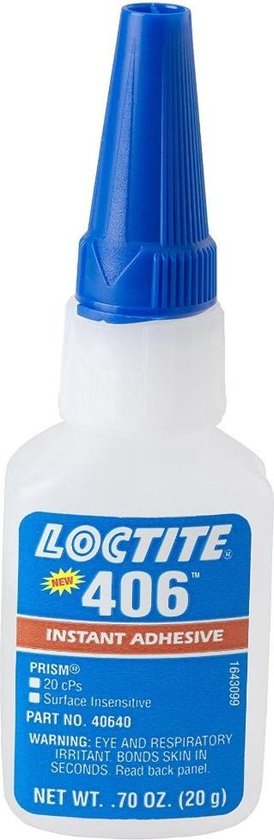 Colle : LOCTITE 406 - plastique et caoutchouc