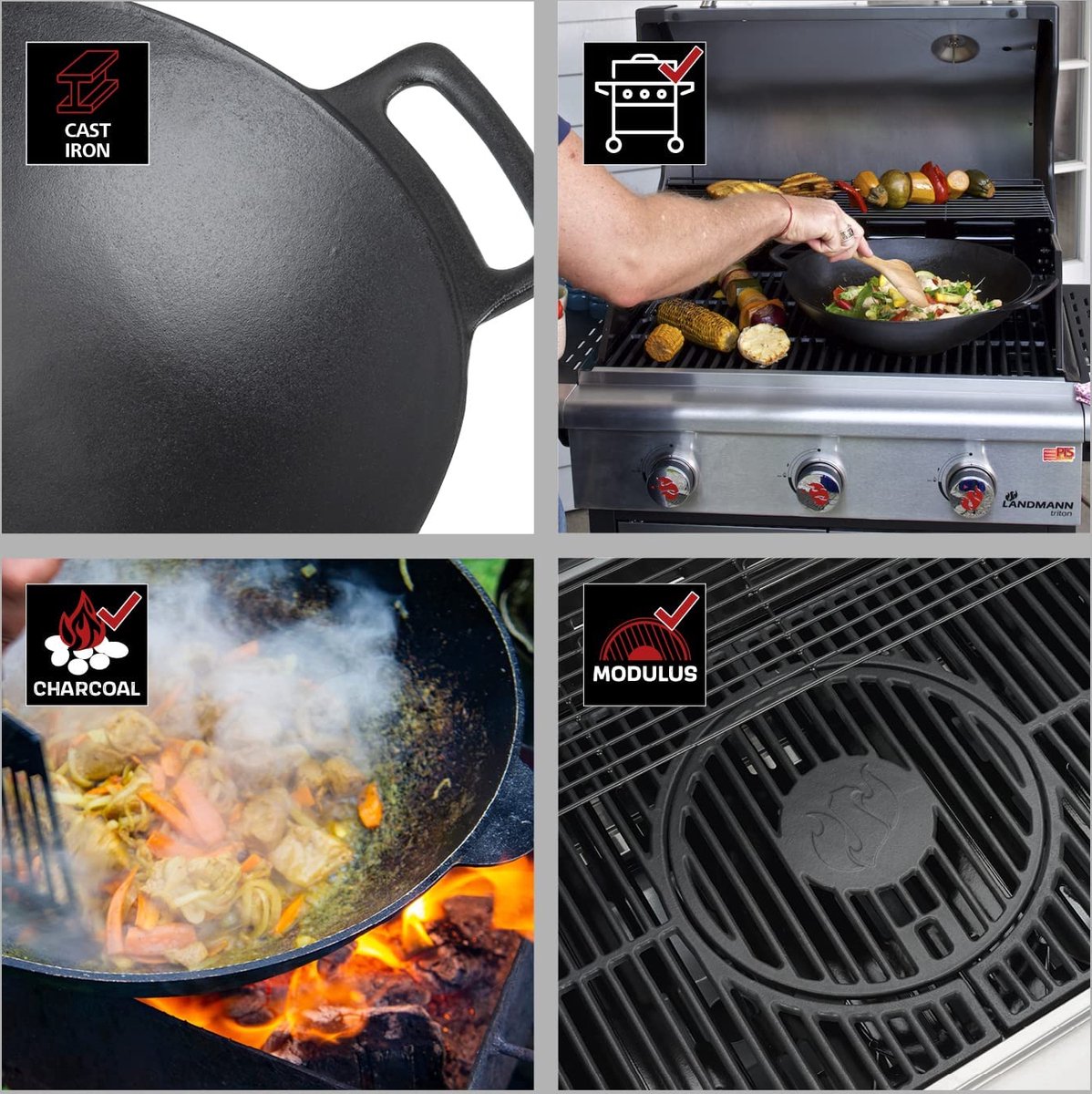 Poêle wok pour noir Kamado Joe