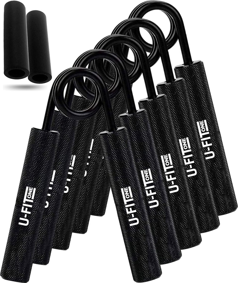 U Fit One 5 Delige Metal Handtrainer Set - Grip trainer - Handknijper - Knijphalter - Armtrainer - Hand knijper - Handgripper - Heavy gripper - Onderarm – Buigveer