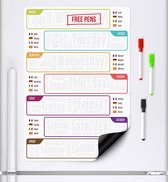 CKB ltd - Weekplanner Whiteboard Planbord - Week planner agenda Magnetisch planborden white plan bord - A3 Planning board Weekly