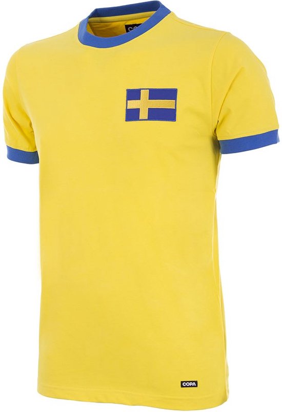 COPA - Zweden 1970's Retro Voetbal Shirt - L - Geel