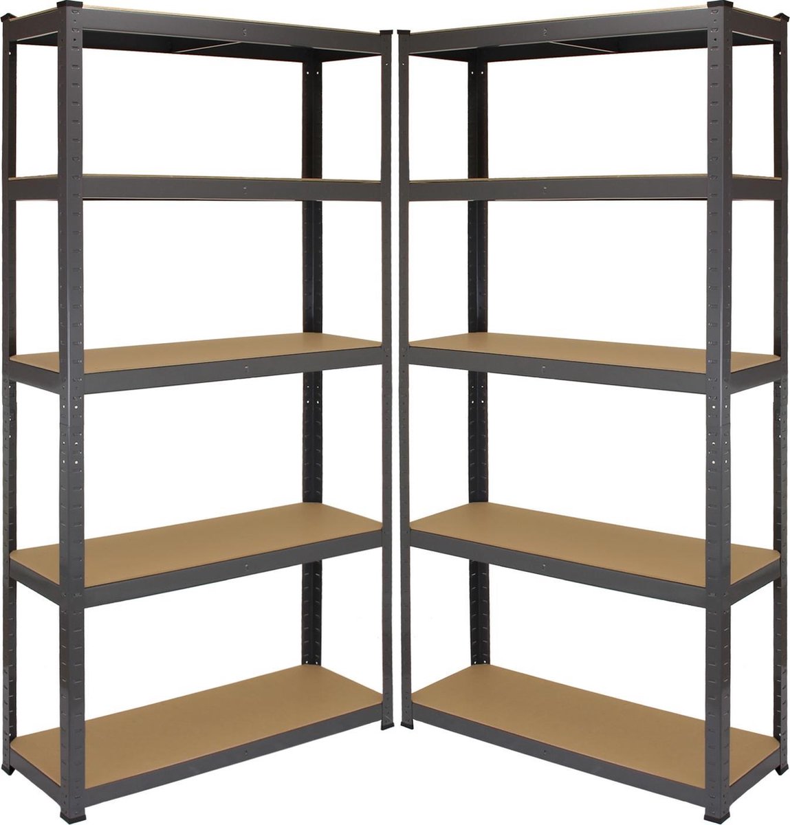Monster Racking T-Rax Metal Storage Shelving Racks, Grey, 90cm Wide ...