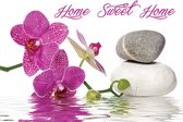 Fotobehang Zen Orchids Flowers Stones Water | XXXL - 416cm x 254cm | 130g/m2 Vlies