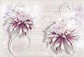 Fotobehang Flower White | DEUR - 211cm x 90cm | 130g/m2 Vlies