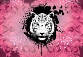 Fotobehang Tiger Abstract | XL - 208cm x 146cm | 130g/m2 Vlies