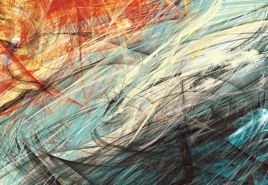 Fotobehang - Vlies Behang - Abstract Schilderij - Kunst - 254 x 184 cm