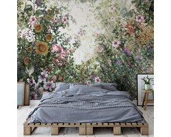 Fotobehang - Vlies Behang - Wilde Tuin - Planten - Bloemen - Natuur - 312 x 219 cm