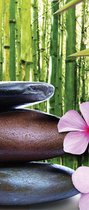 Fotobehang Flowers With Zen Stones | DEUR - 211cm x 90cm | 130g/m2 Vlies
