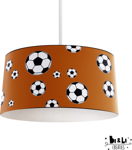 Hanglamp voetbal - kinder & babykamer - lampen - oranje - kunststof - 30x25cm - excl. lichtbron