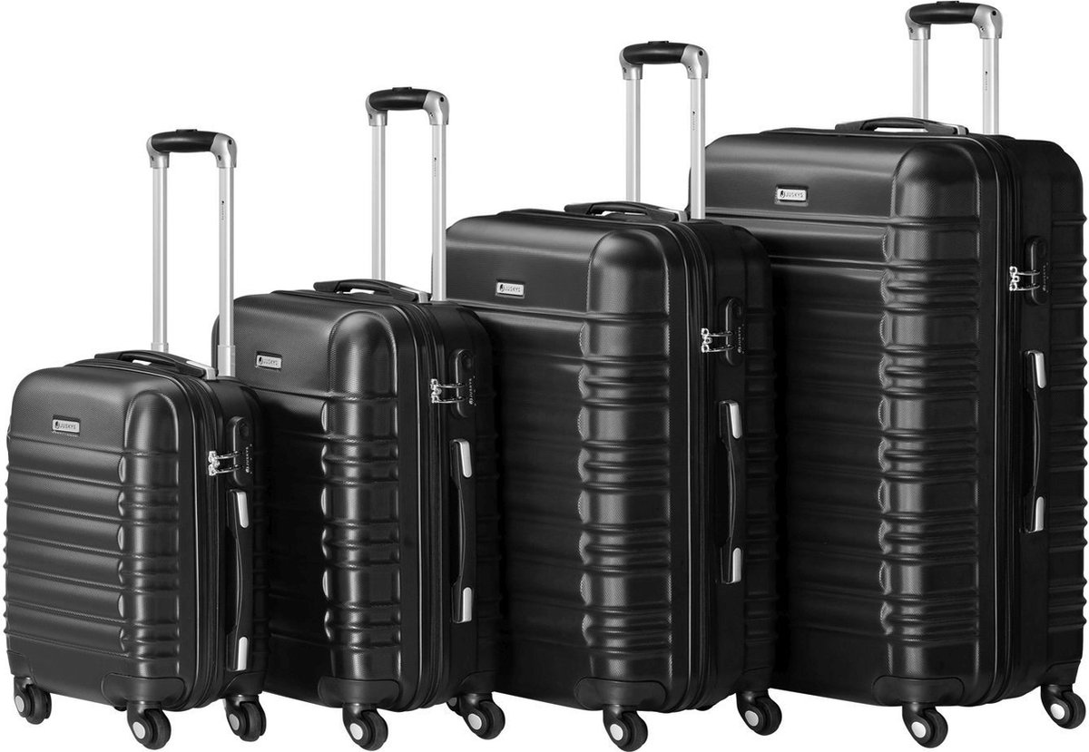 Trolley Reiskofferset / Kofferset Rome - 4-delig - Zwart - ABS