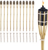 tuinfakkels - set van 12 - 90 cm - bamboe - met reservelont