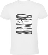Haaienvin in het water Heren T-shirt | oceaan | zee | haai | vin | vissen