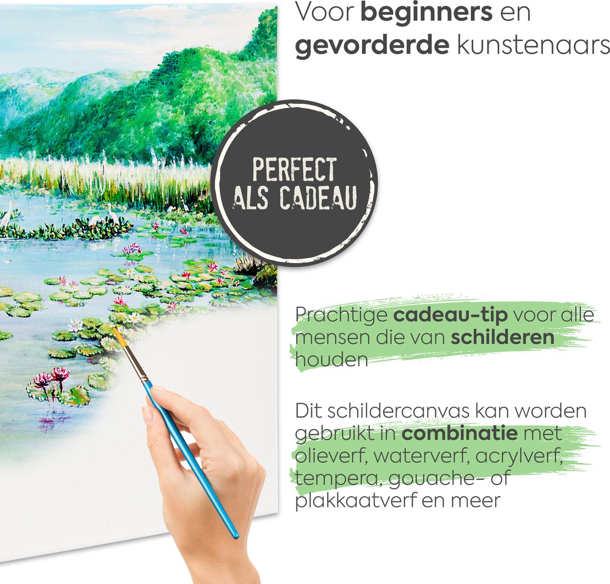 Schildersdoeken Set 12pcs - Formaat 30x40 cm - geschikt voor acryl-, olie- en aquarelverf - hoogwaardige kwaliteit canvas - perfect voor schilderijen op middelgroot formaat — afbeelding 2