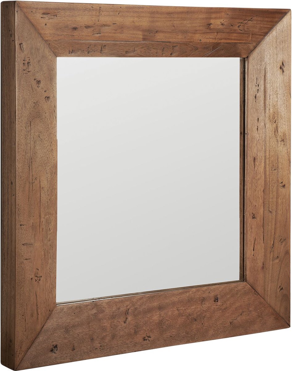 Must Living Parade spiegel vierkant gemengd hout naturel - 100 × 100 × 7 cm