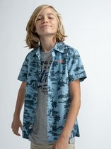 Petrol Industries - Jongens Overhemd met botanical print - Blauw - Maat 140
