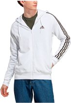 adidas Sportswear Essentials French Terry 3-Stripes Ritshoodie - Heren - Wit- 2XL