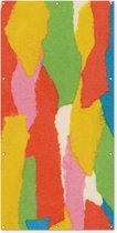 Schuttingposter Abstract - Vormen - Collage - Retro - 100x200 cm - Tuindoek