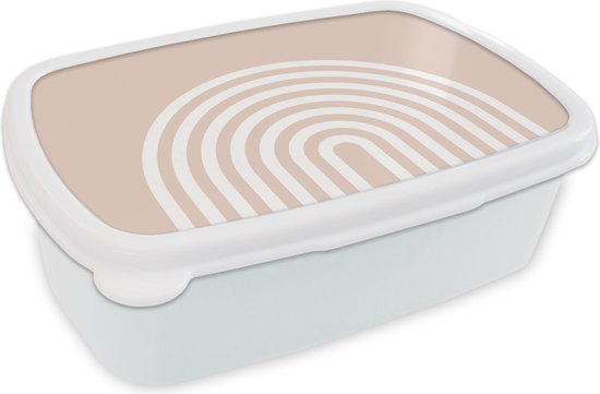 Boîte à pain Wit - Boîte à lunch - Boîte à pain - Abstrait - Art - Arc-en-ciel - Wit - Rose - 18x12x6 cm - Adultes