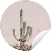 Tuincirkel Cactus - Groen - Natuur - Planten - 120x120 cm - Ronde Tuinposter - Buiten XXL / Groot formaat!