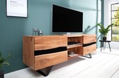 Massief tv-meubel AMAZONAS 160cm acacia metalen lowboard boomrand - 38332