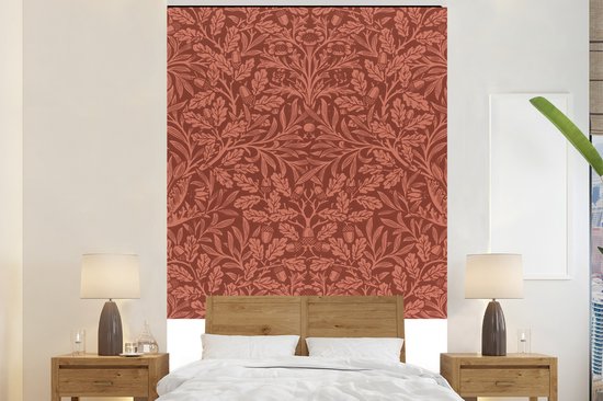 Behang - Fotobehang Bladeren - Planten - Morris - Bruin - Breedte 155 cm x hoogte 240 cm - Behangpapier