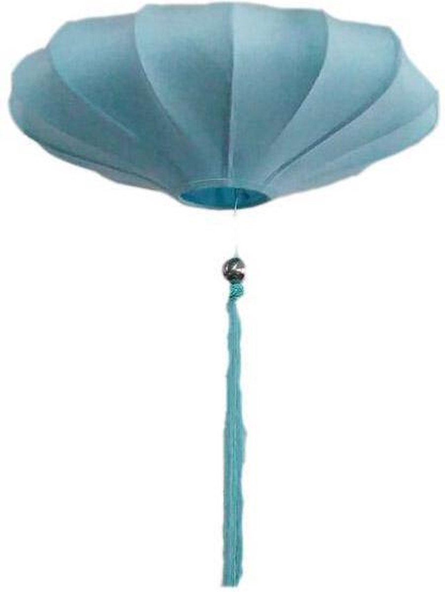 Fine Asianliving Chinese Lampion Lichtblauw Zijde D60xH26cm