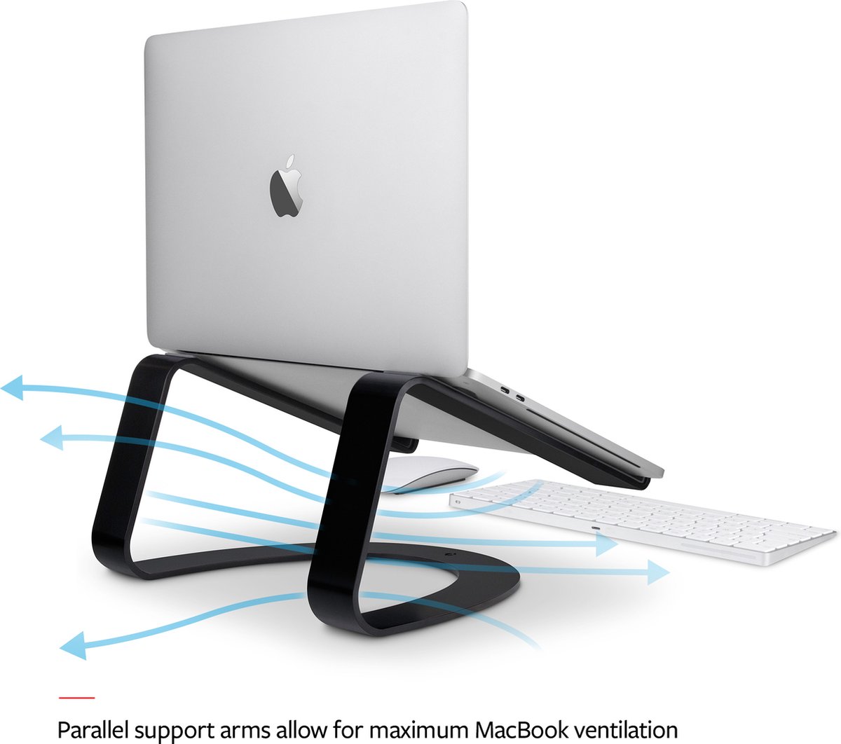 Laptop standaard zwart - Twelve South Curve ergonomische laptophouder 11-17 inch voor MacBook & laptops - Afbeelding 4