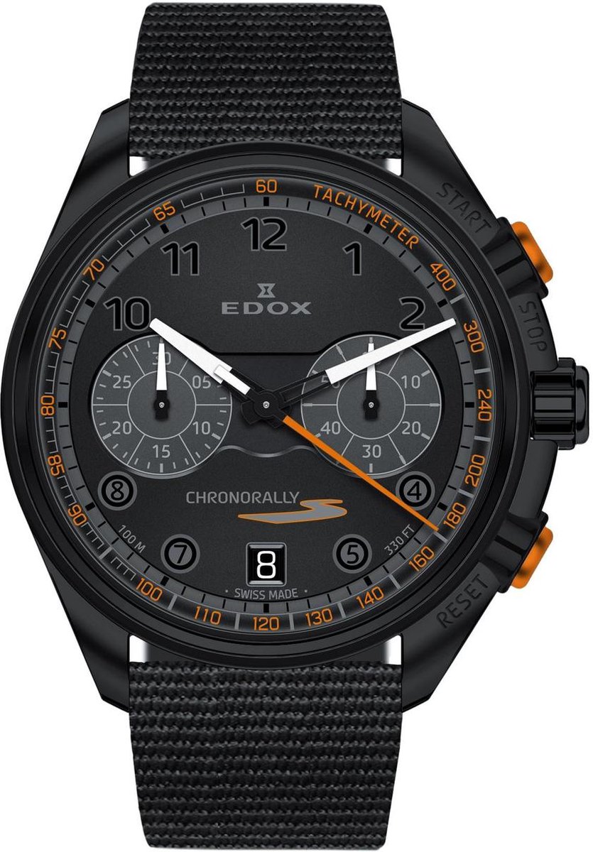 Edox 09503-37NNONAN-NNO horloge heren - zwart - edelstaal PVD zwart