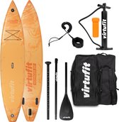 Virtufit Supboard Voyager 381 - Oranje - SUP board - Opblaasbaar - Stand Up Paddle Board - Inclusief accessoires en draagtas - Verstelbare peddel - GoPro Mount - Mogelijkheid om kajak zitje te bevestigen - Tot 180 kg