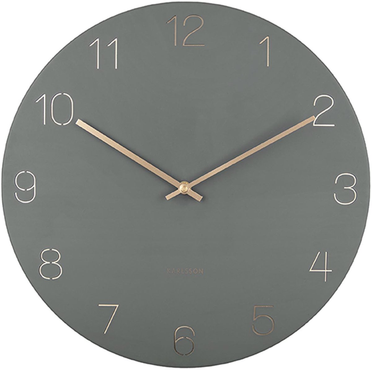 Karlsson Wandklok Charm - Gegraveerde cijfers Jungle Groen - Ø40cm - Wandklok Scandinavisch