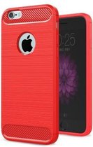 Geborstelde TPU Cover - iPhone 6 / 6S - Rood