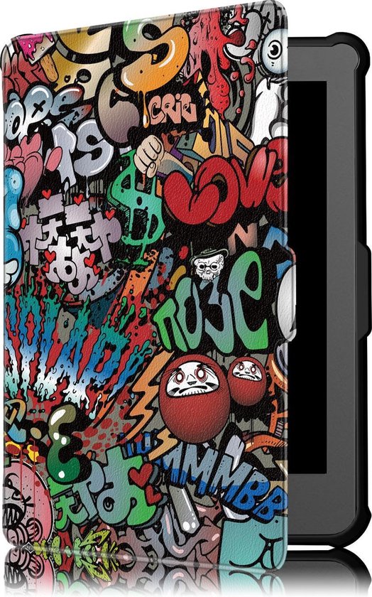 Bol Kobo Clara HD Hoes Tri Fold Book Case Graffiti
