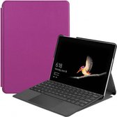 Case2go - Tablet Hoes geschikt voor Microsoft Surface Go -Tri-Fold Book Case - Paars