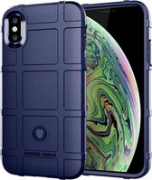 Full Coverage Shockproof TPU Case voor iPhone XS Max (blauw)