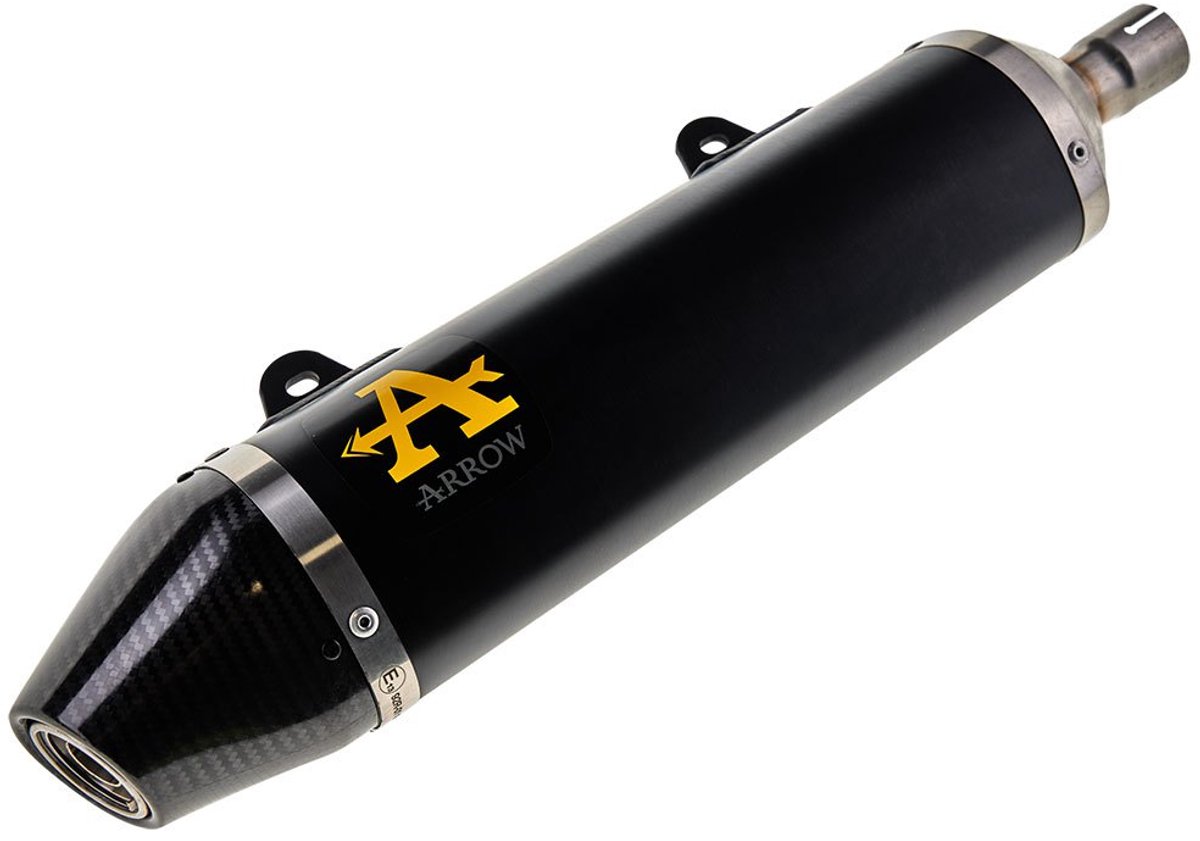 Arrow Thunder Dark Um Dsr 125 Ex 18-20 (4t)/sx-rx 125/xsm/xtm 125 Aluminium&carbon Gehomologeerde Uitlaatdemper Zwart Homologated