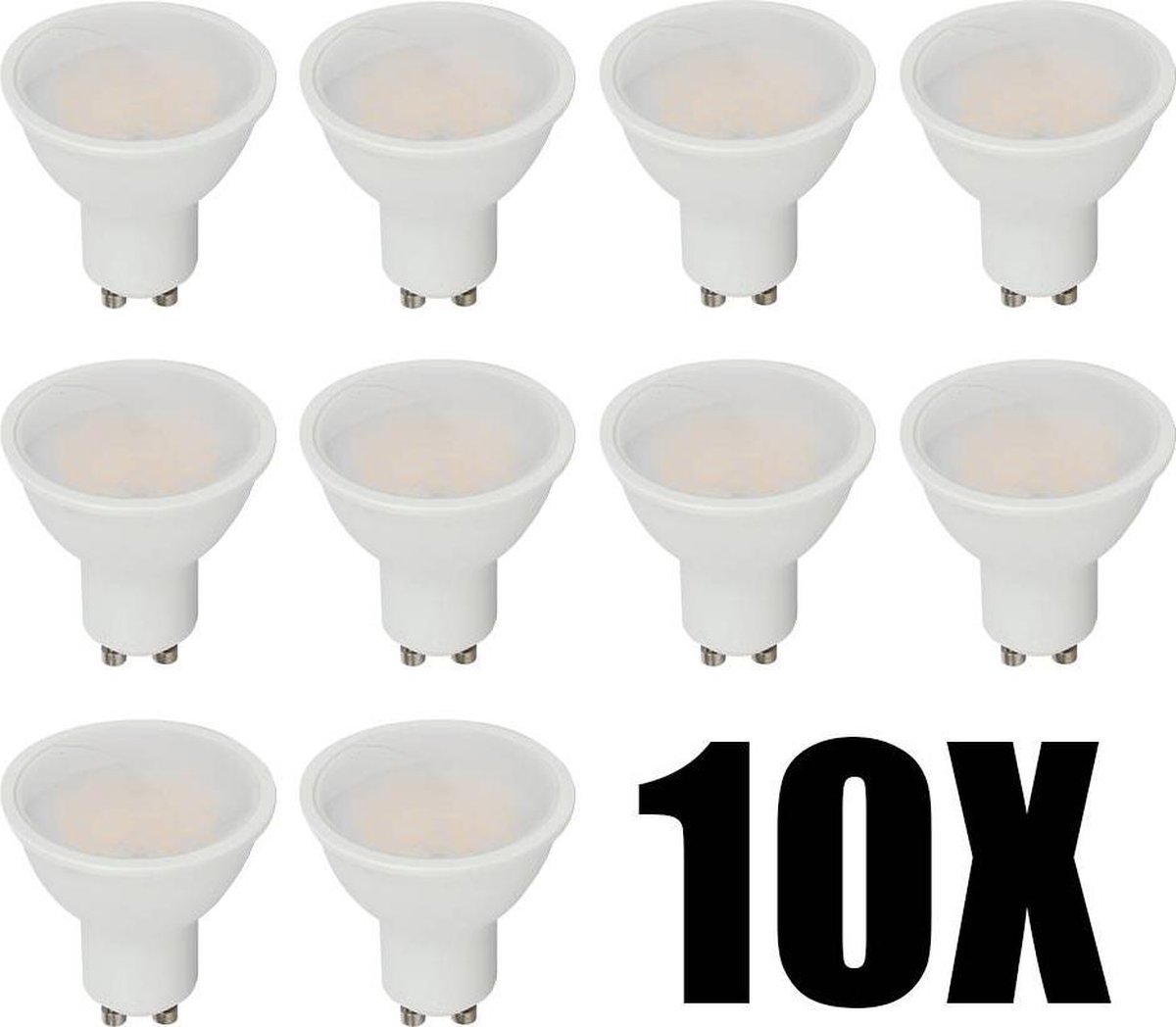Leesbaarheid Vreemdeling huiswerk V-TAC LED spots - 10 stuks - GU10 - LED - 230V - 5 Watt - Warm wit | bol.com
