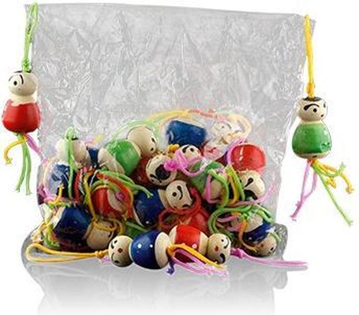 Gelukspoppetjes, 30 mm, 24 stuks - bonte kleuren