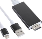 8-pins naar HDMI HDTV-adapterkabel met USB-oplaadkabel voor iPhone 6 en 6s / iPhone 6 Plus & 6s Plus / iPhone 5 & 5S / iPad mini / iPad Air (zwart)