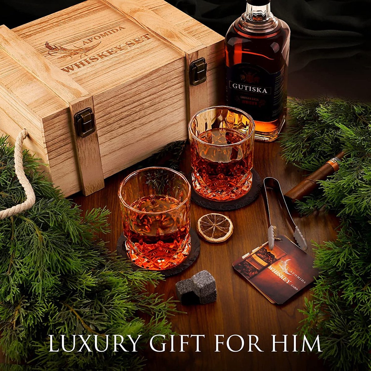 Idee Cadeau Homme Originale - Coffret Cadeau Pierres à Whisky avec Verres à  Whisky - Cadeau Papa Anniversaire - Glacons Reutilisables - Coffret Whisky  : : Cuisine et Maison