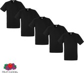 Fruit of the Loom - 5 pièces American Heavy T-shirts Round Neck - Zwart - L