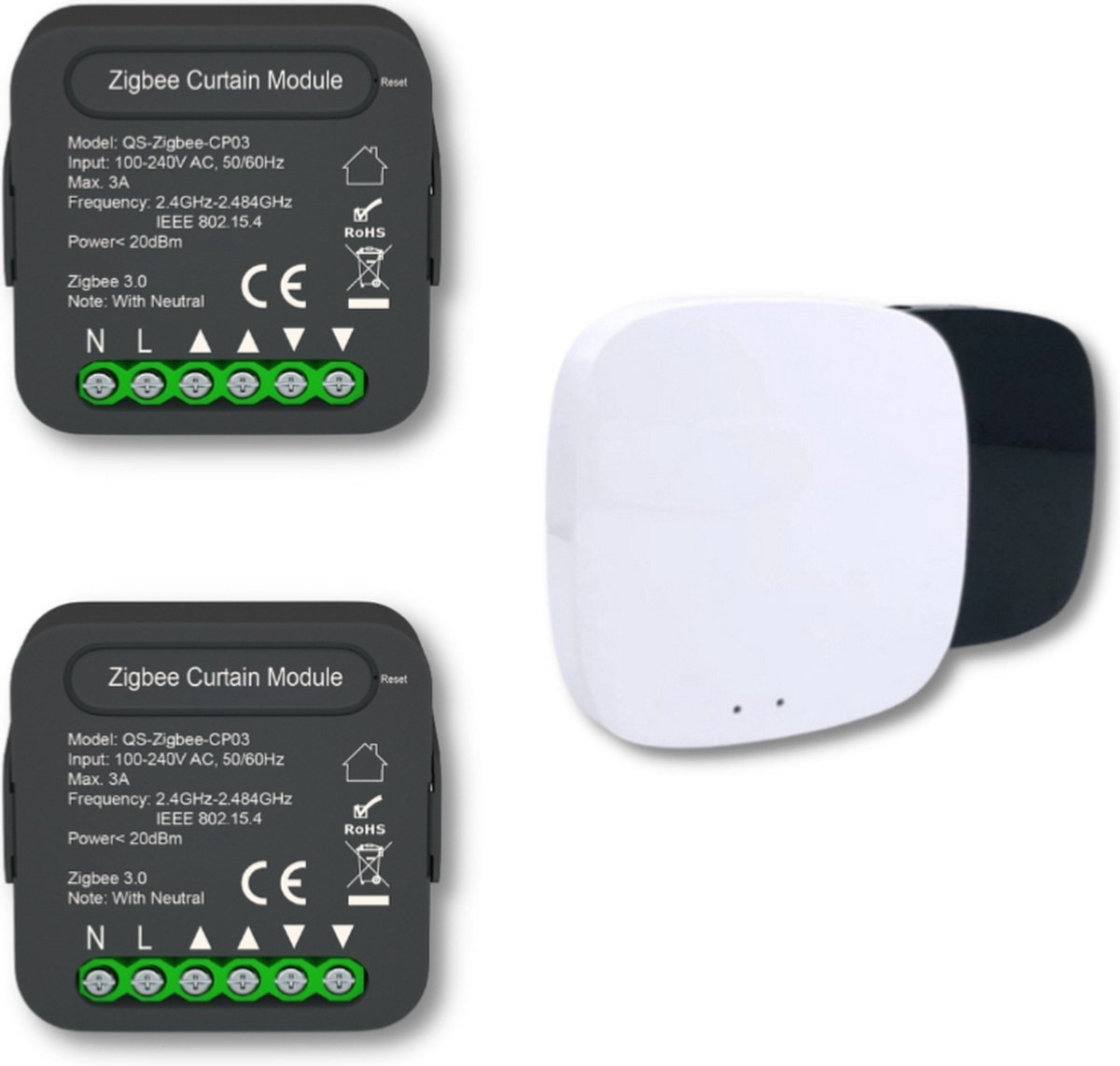 Zigbee Shutter Switch Module (2 stuks) + Zigbee Gateway - Overig - SILUMEN