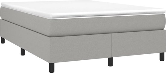vidaXL-Boxspring-met-matras-stof-lichtgrijs-140x190-cm