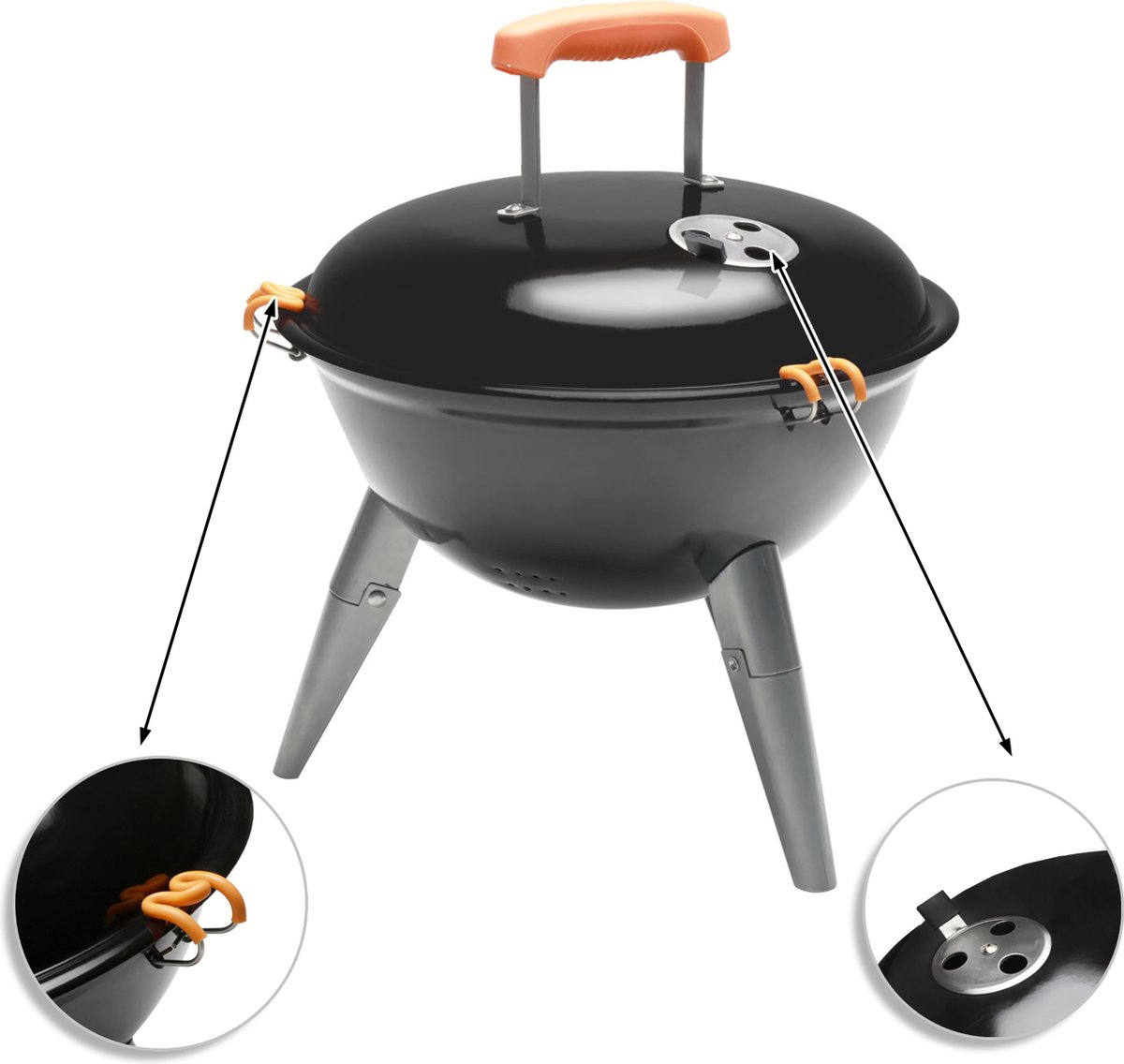 NATERIAL - Barbecue à charbon portable PHOENIX NOMAD - 4 personnes - Ø37 cm  - H. 35/43... | bol.com